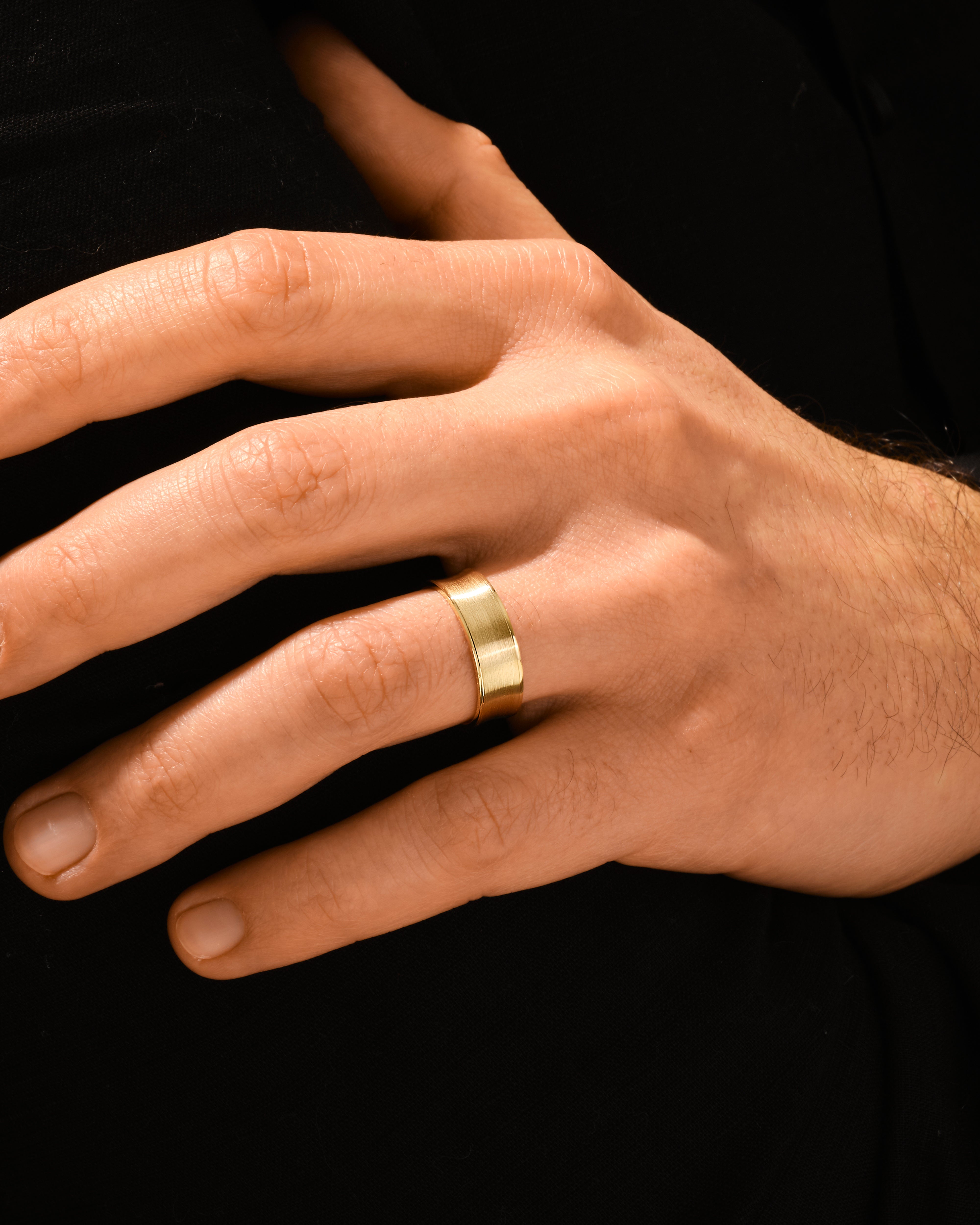 7mm Matte Brushed Concave Men's Wedding Band