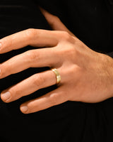 6mm Basic Carved Matte Brushed Men's Wedding Band