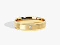 Matte Brushed Drop Beveled Flush Set Men's Engagement Ring