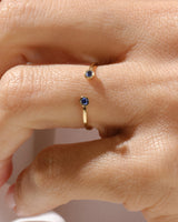 Birthstone Bezel Set Open Cuff Ring