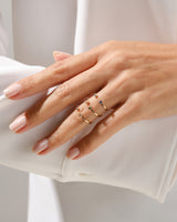 Birthstone Bezel Set Open Cuff Ring