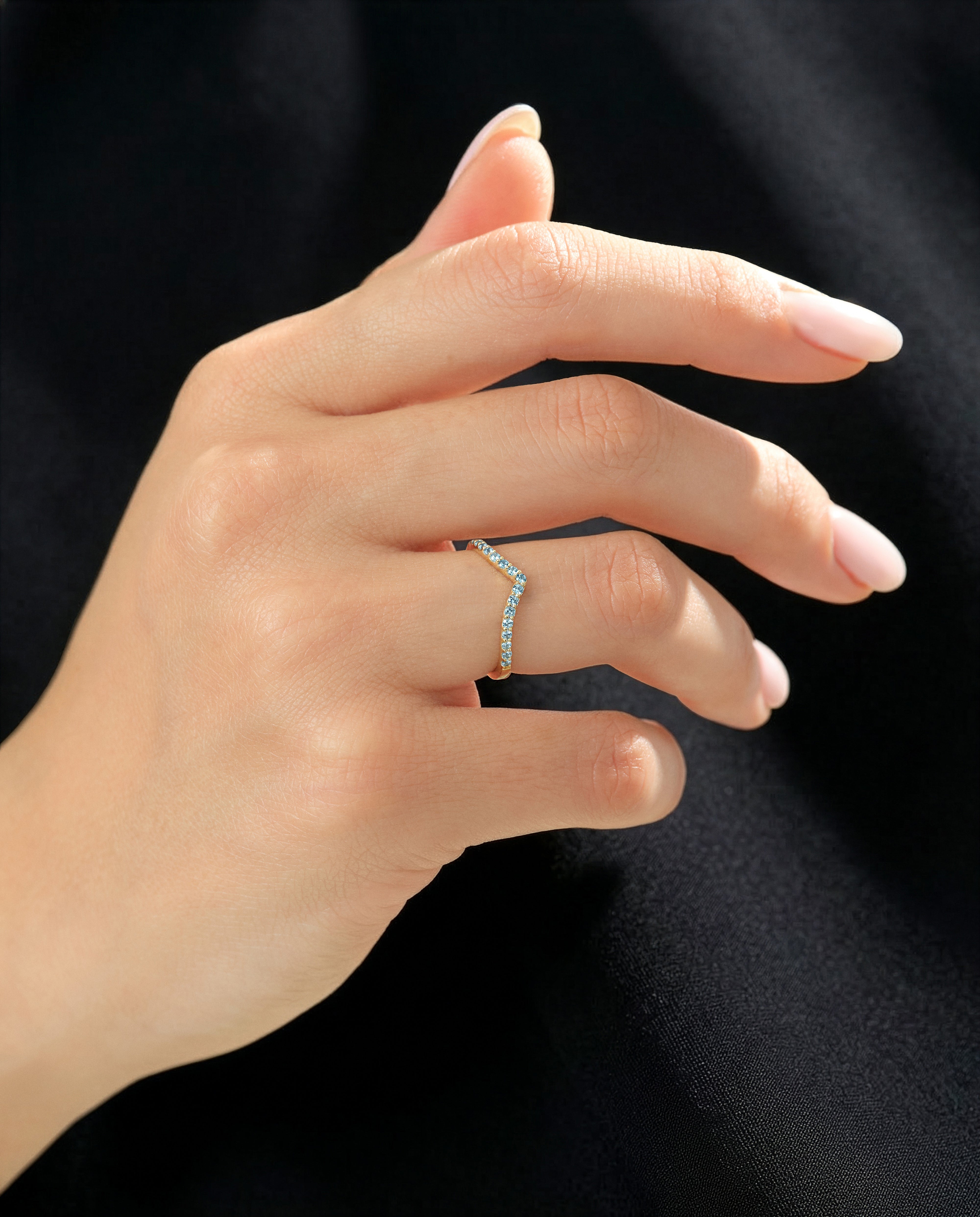 Birthstone Curved Ring