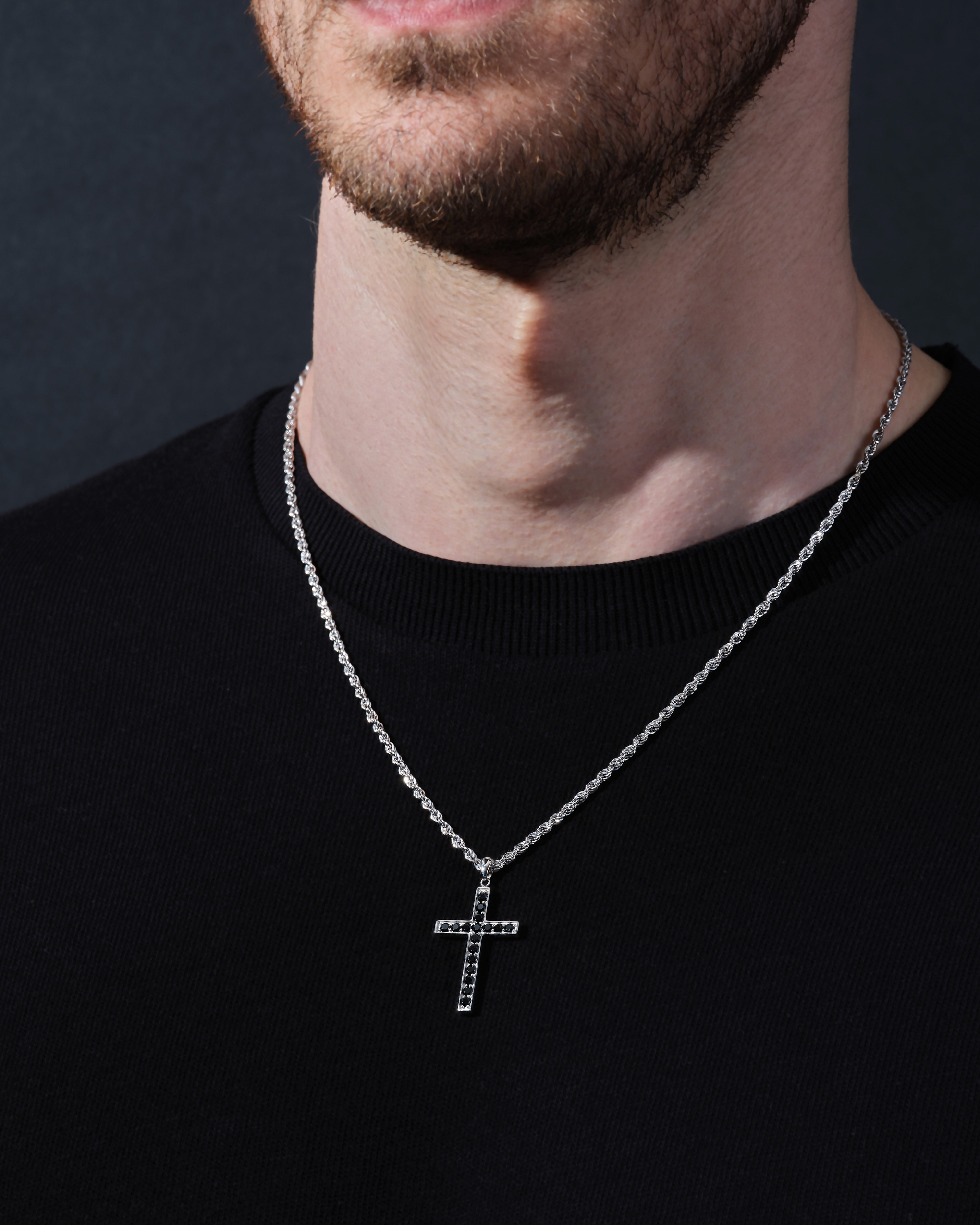 Black Diamond Cross Necklace