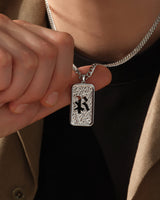 Textured Initial Plate Pendant Necklace