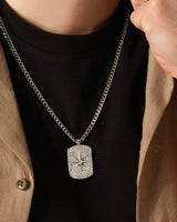 Textured North Star Pendant Necklace