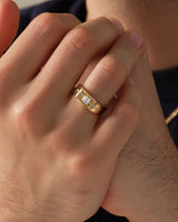 Men's Baguette Cut Moissanite Ring - Gold Vermeil