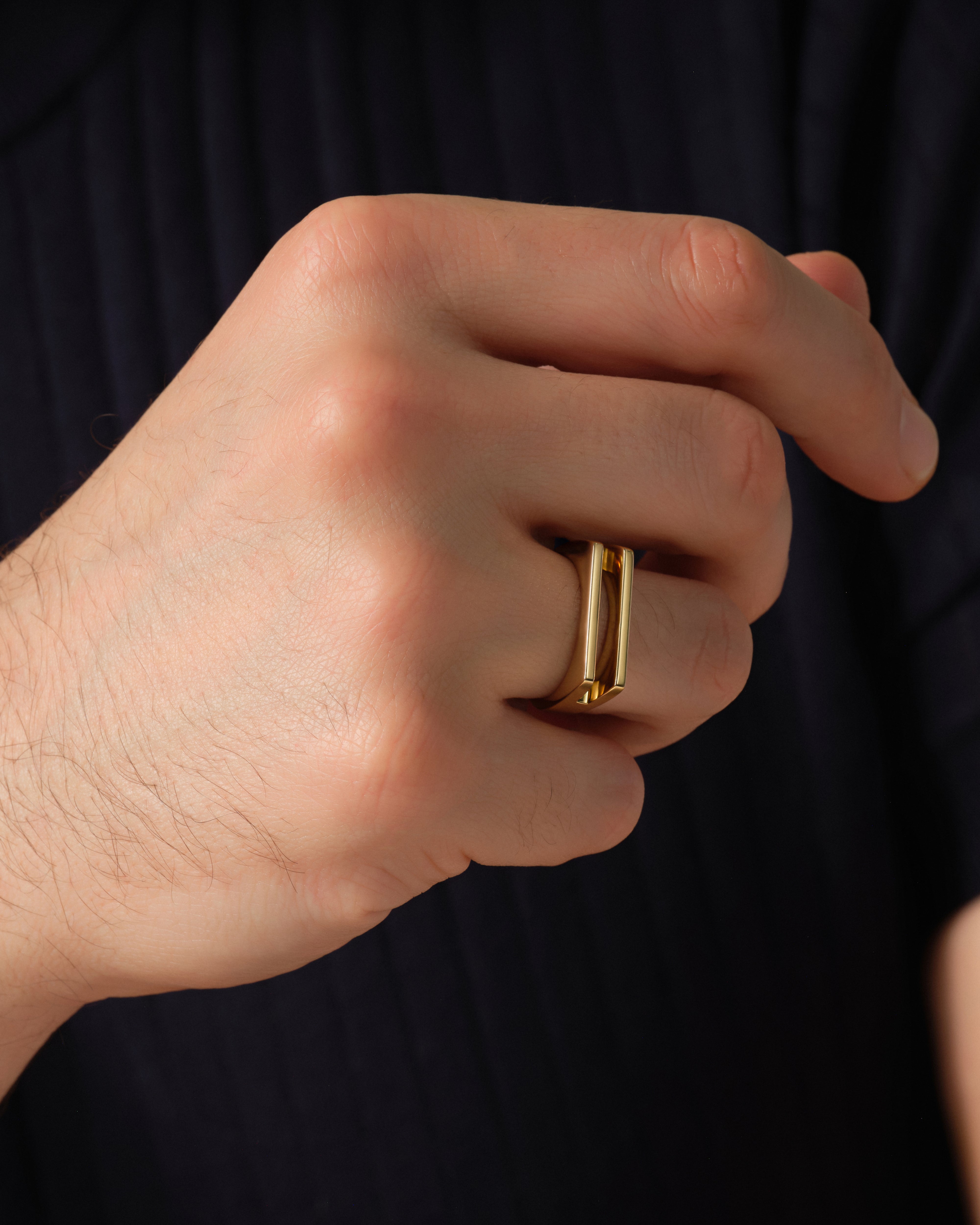 Men's Split Band Ring - Gold Vermeil