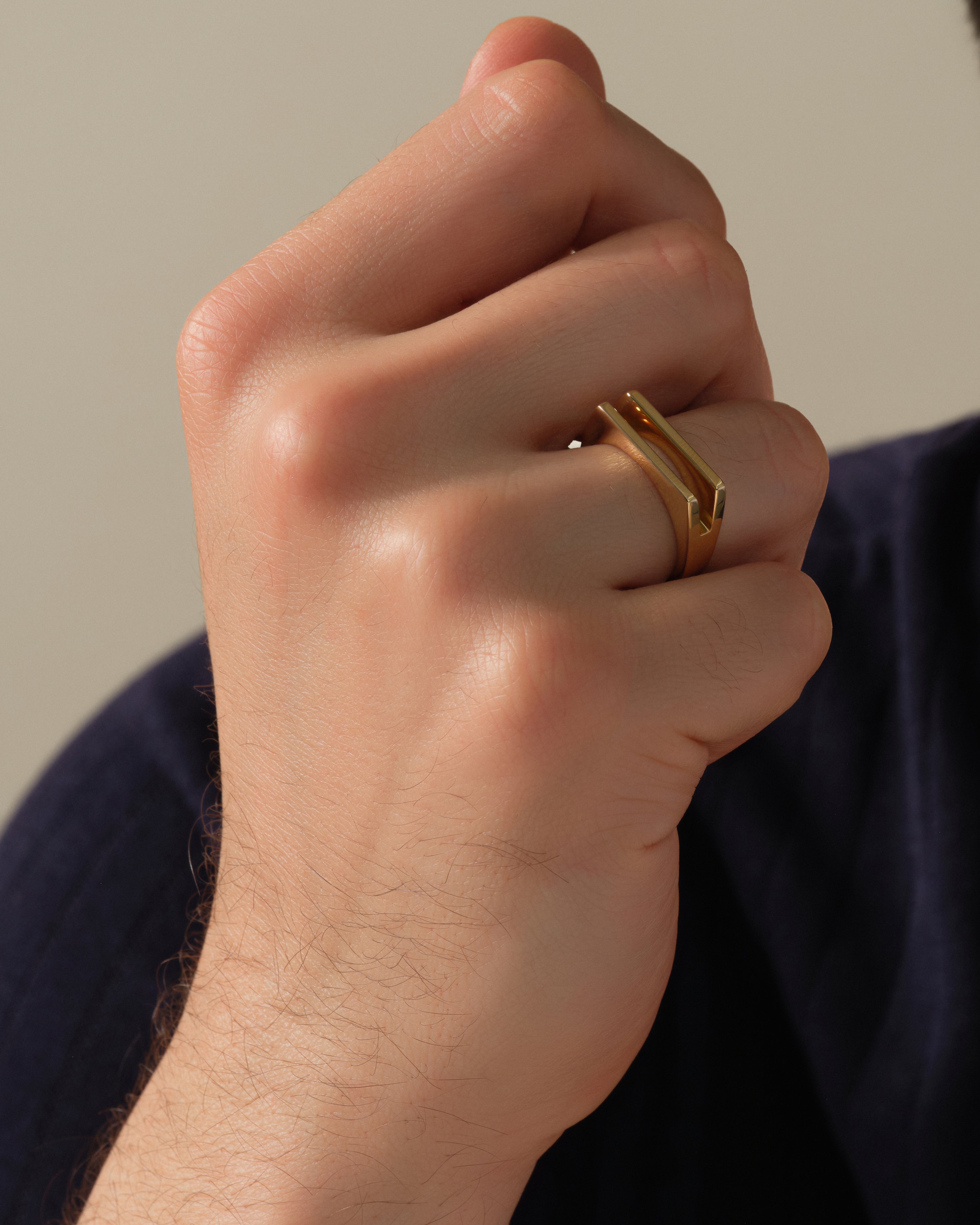 Men's Split Band Ring - Gold Vermeil