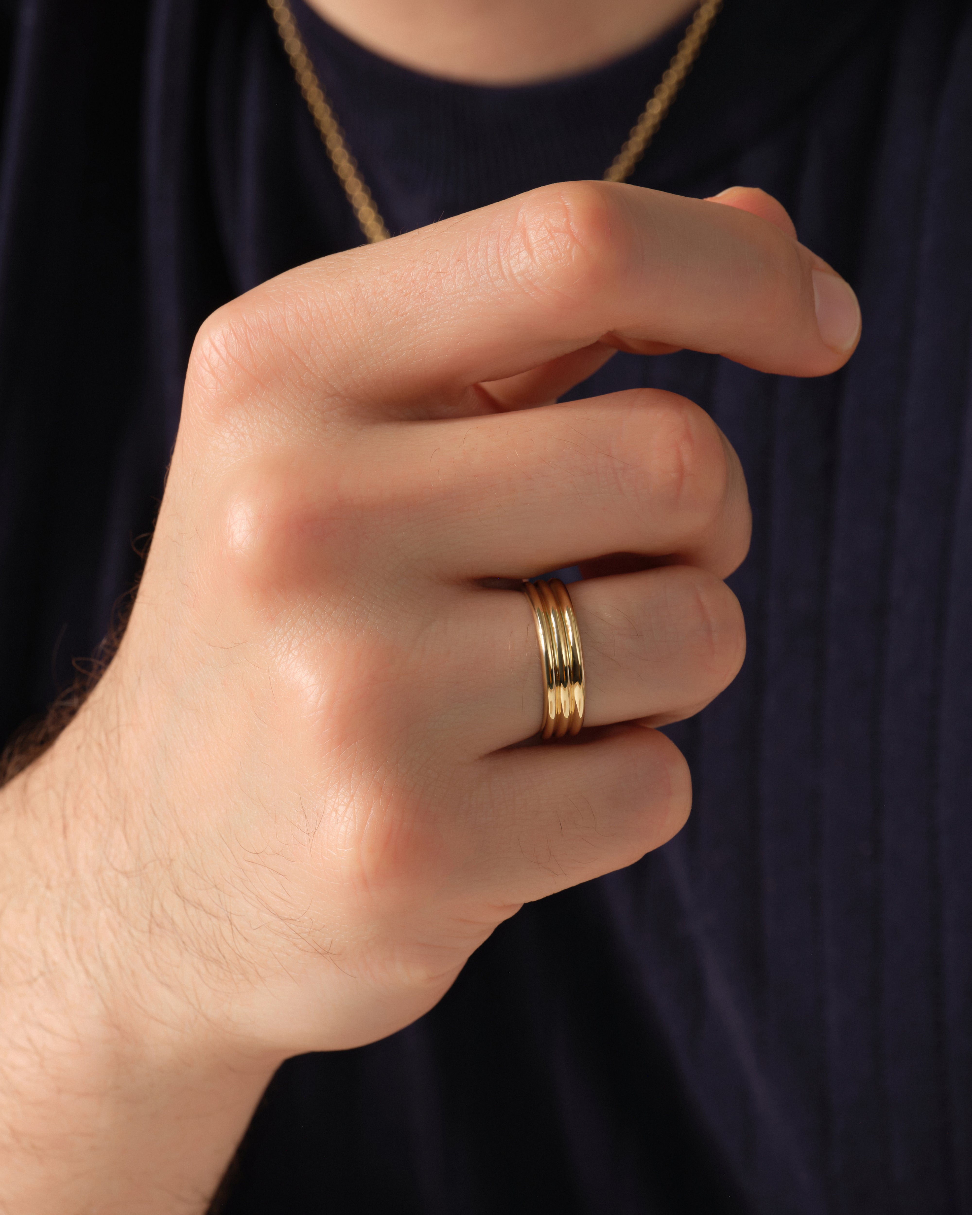 Grooved Band Ring - Gold Vermeil