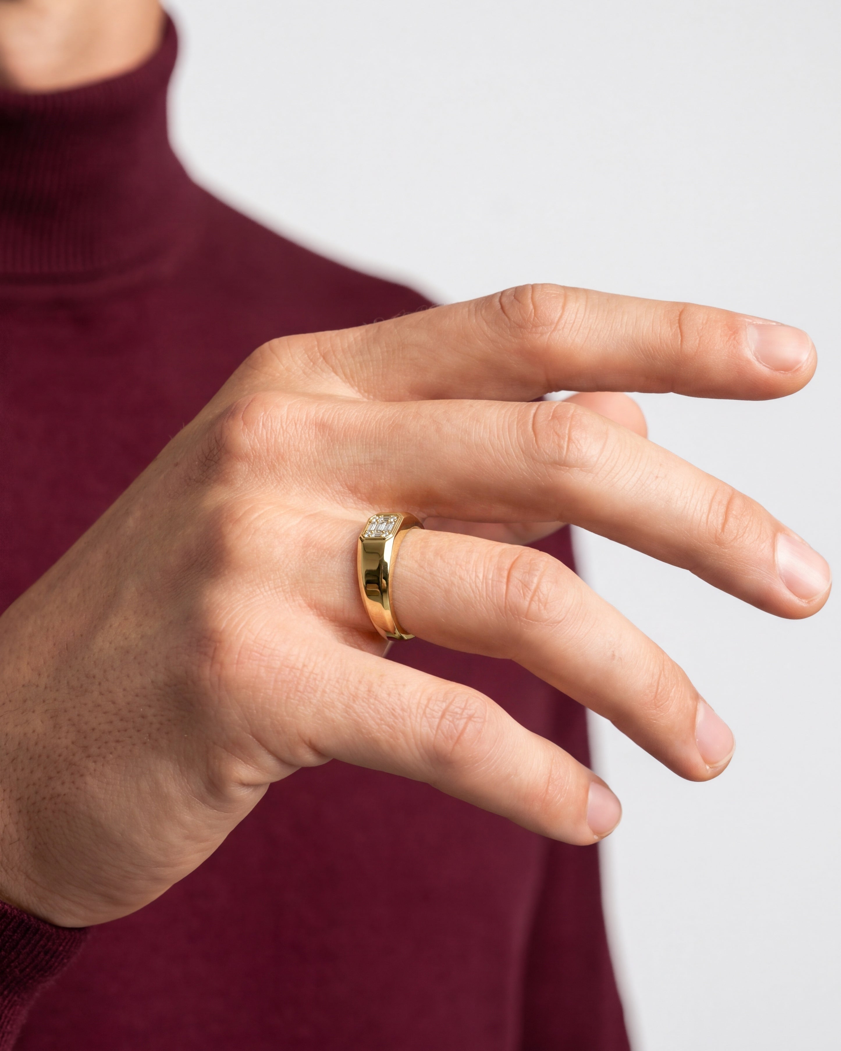 Pave Men's Wedding Band