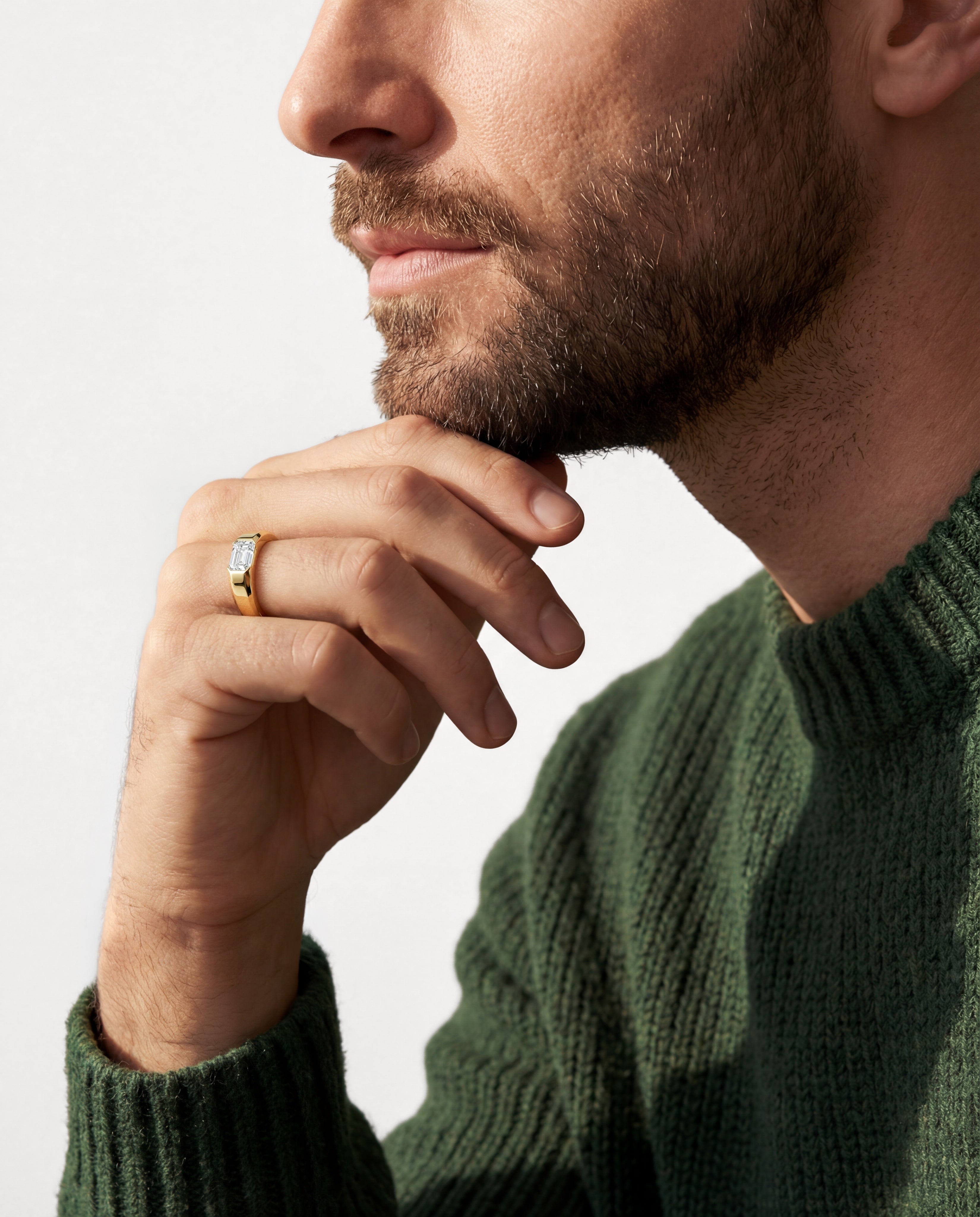 Solitaire Men's Wedding Band
