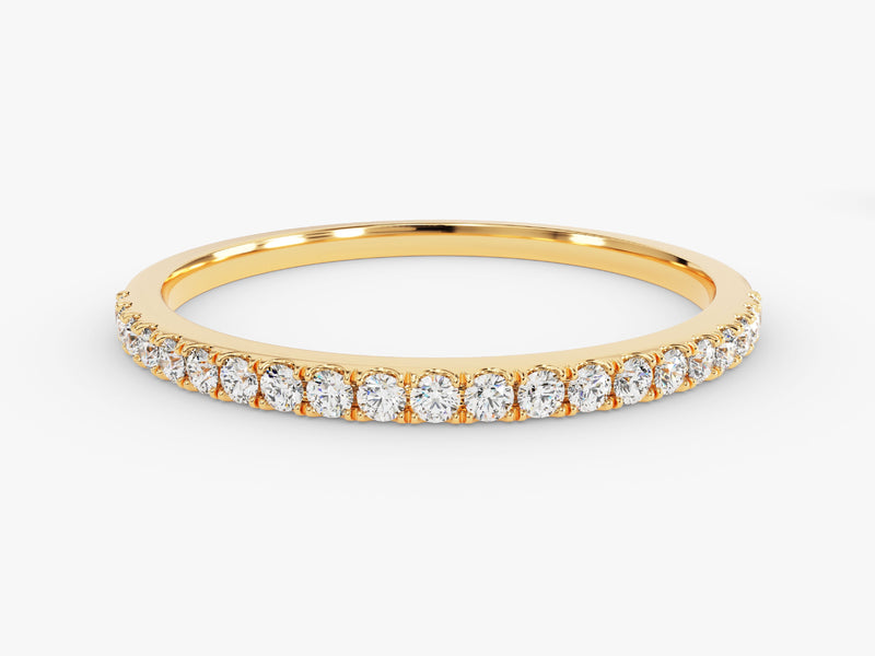 Gold diamond band ring, fine jewelry, elegant wedding band