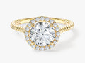 Braided Halo Engagement Ring