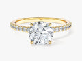 Hidden Halo Engagement Ring with Pave Set Sidestones