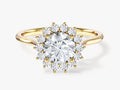 Flower Petal Halo Engagement Ring